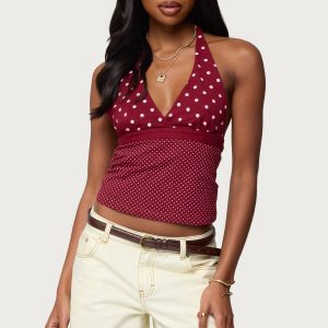 Ginny Mixed Polka Dot Halter Top