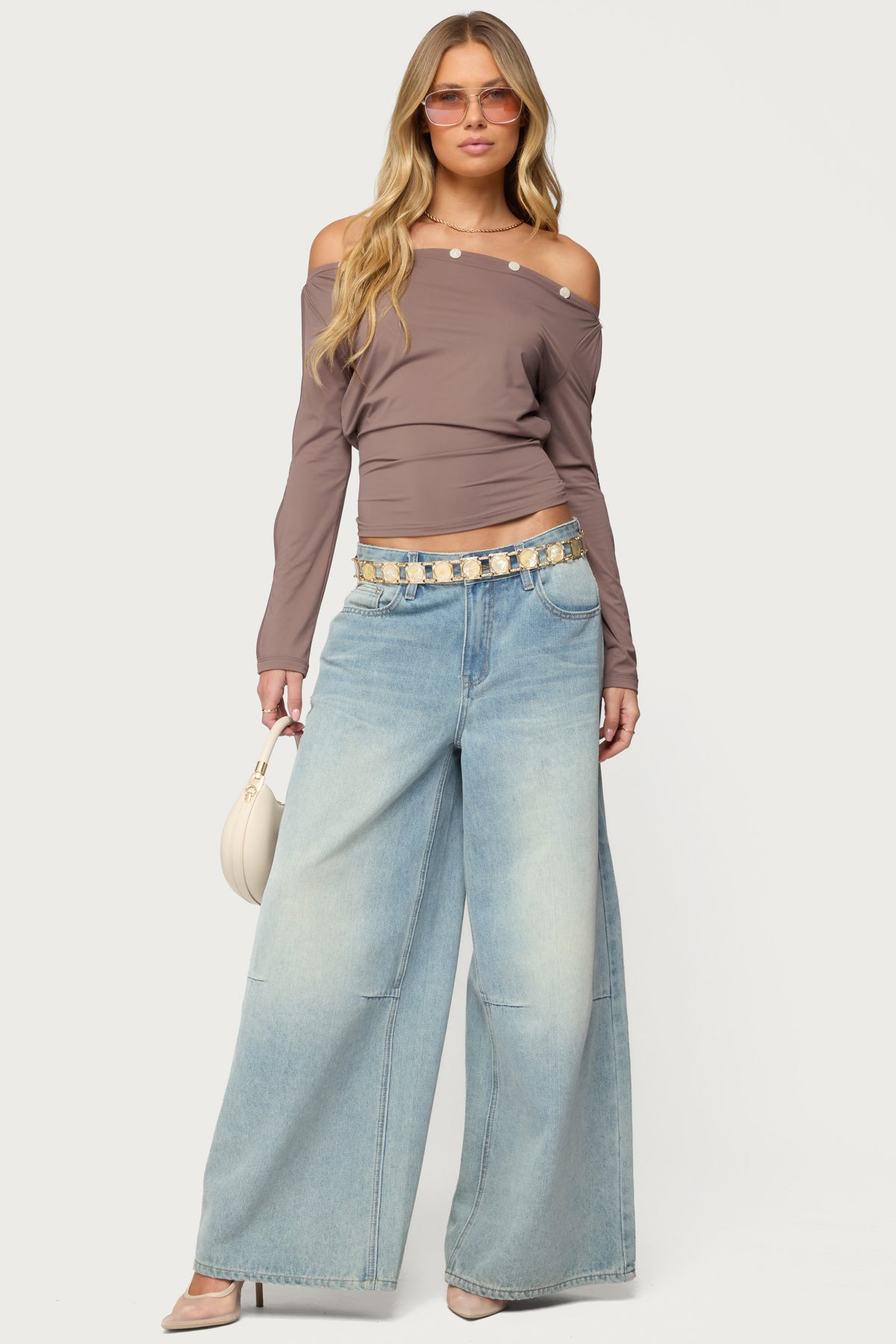 Ronee Off Shoulder Button Cutout Top - Image 2