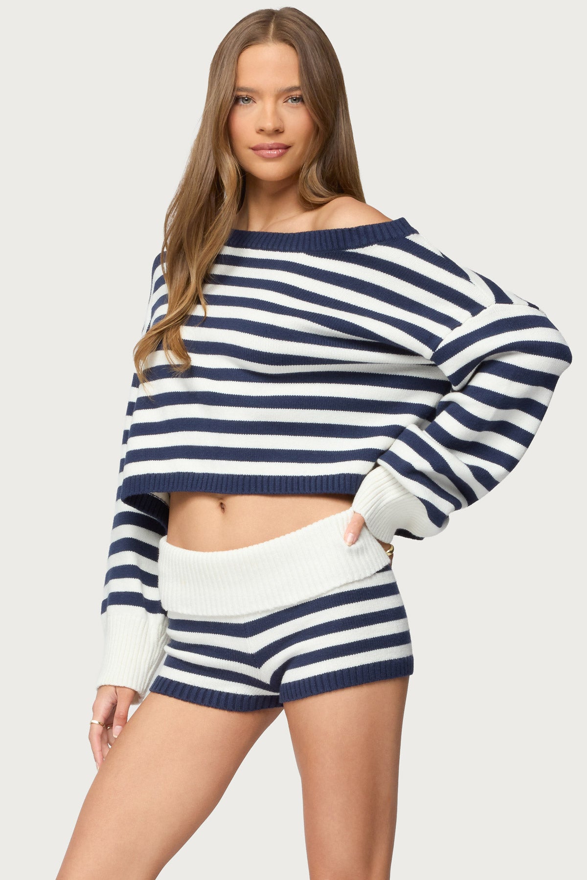 Saphi Striped Oversized Knit Sweater - Image 3