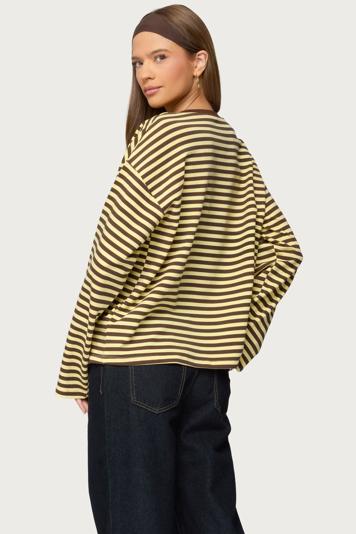 Jodie Oversized Striped Long Sleeve Top - Image 4