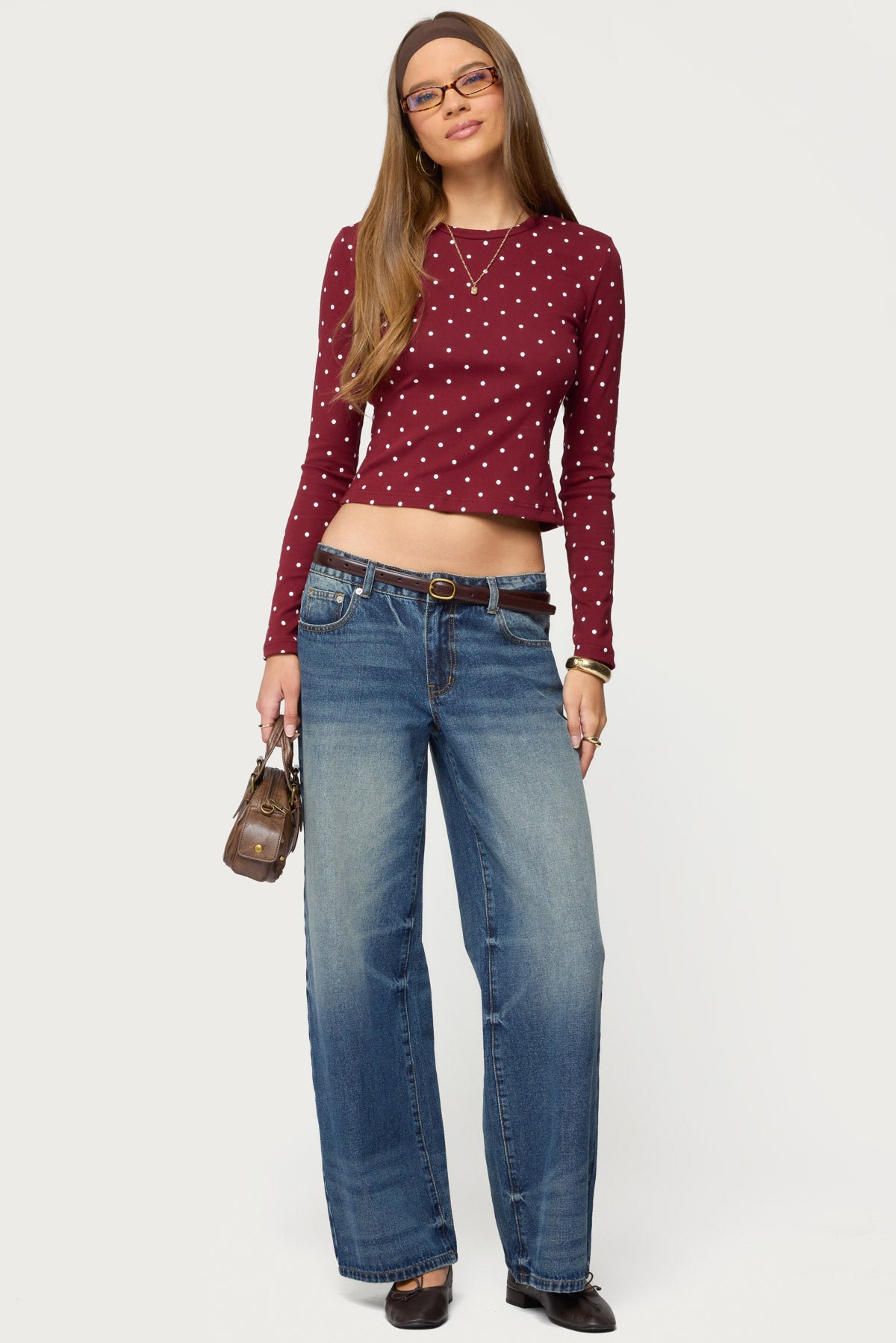 Daliya Polka Dot Long Sleeve Top - Image 2