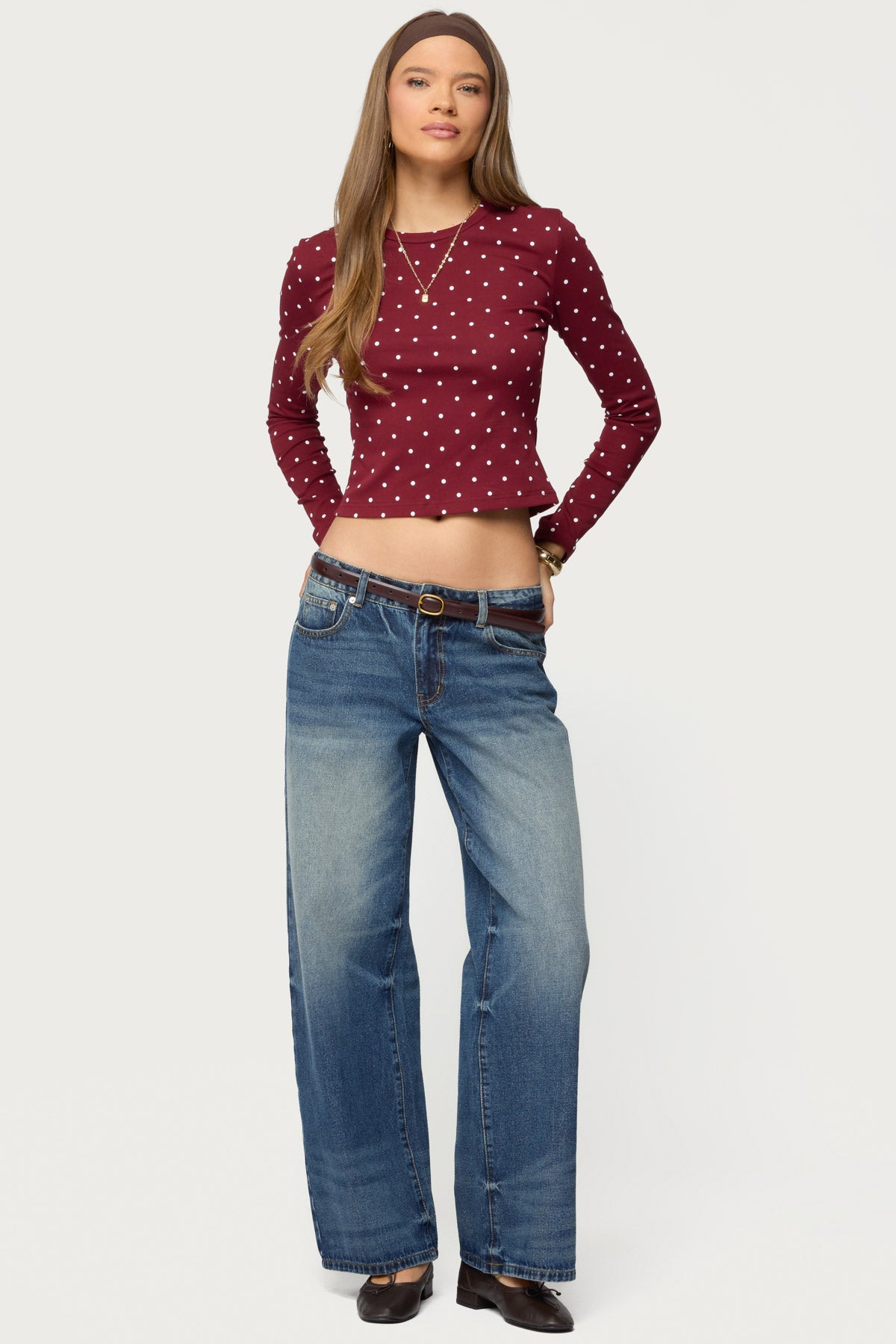 Daliya Polka Dot Long Sleeve Top - Image 5