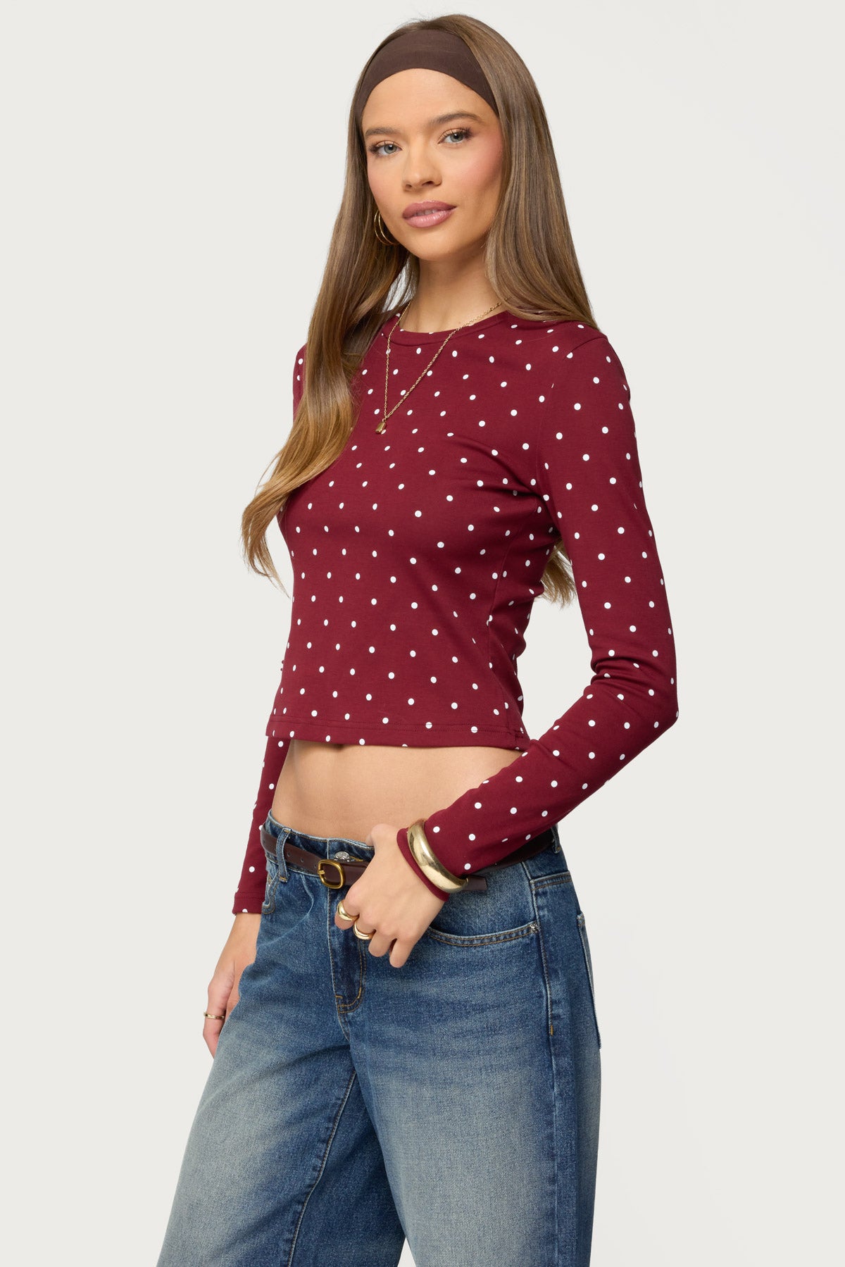 Daliya Polka Dot Long Sleeve Top - Image 3