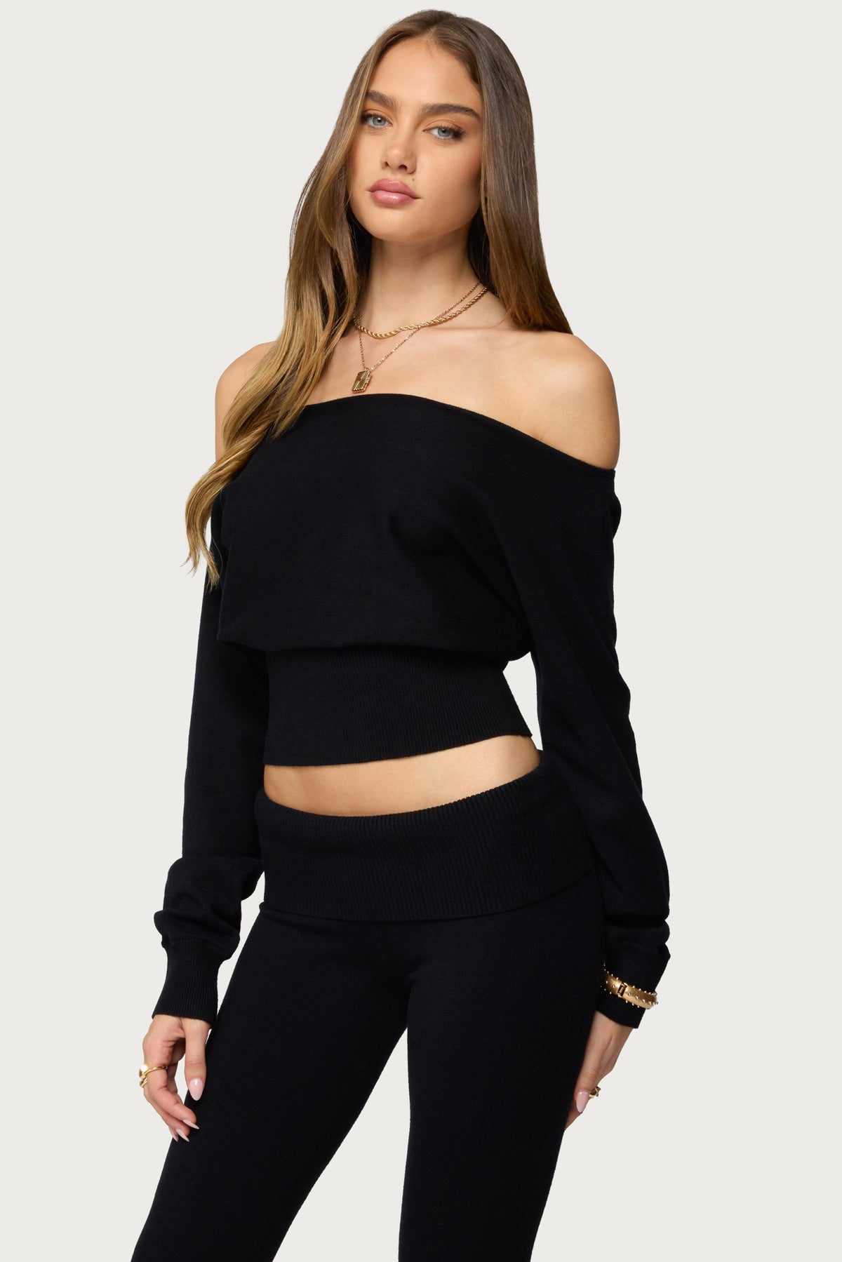 Skyla Off Shoulder Knit Sweater - Image 3