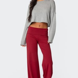 Wide Leg Fold Over Pants