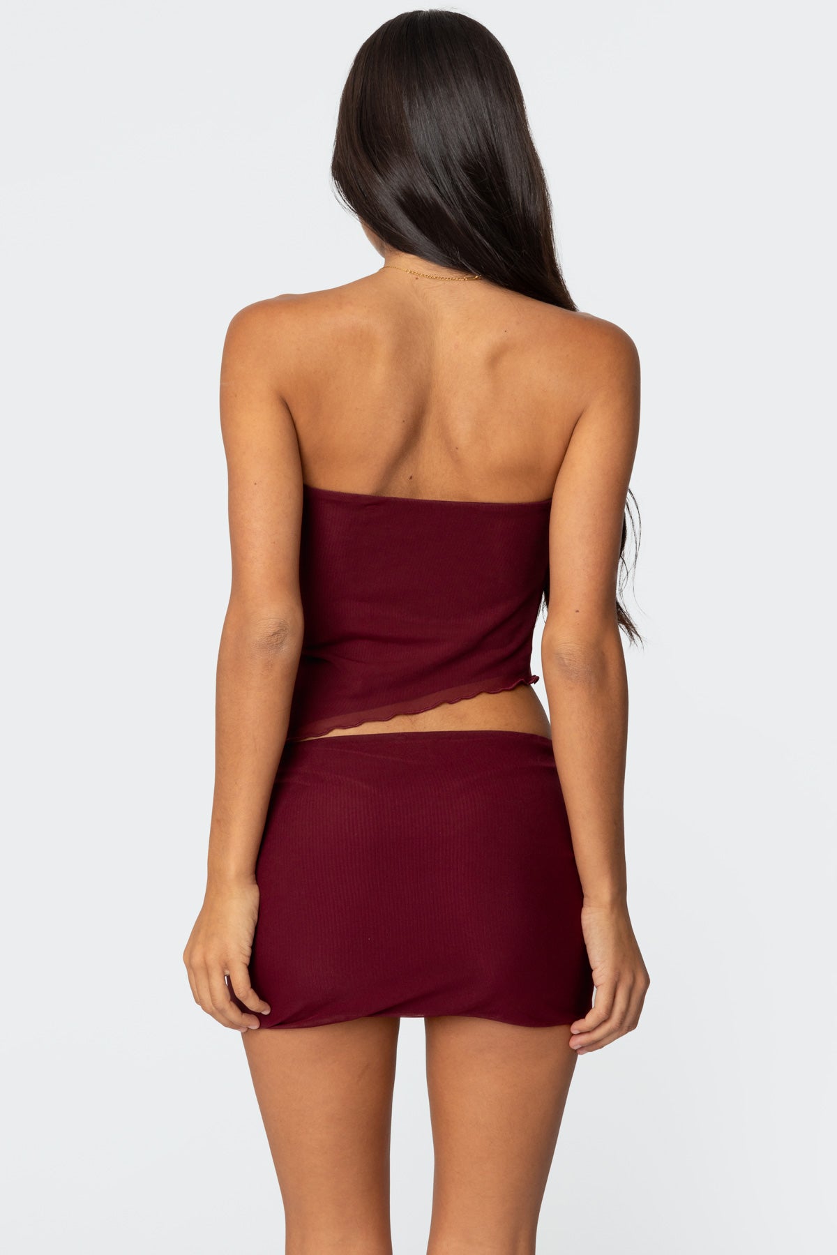Vivi Mesh Asymmetric Tube Top - Image 3