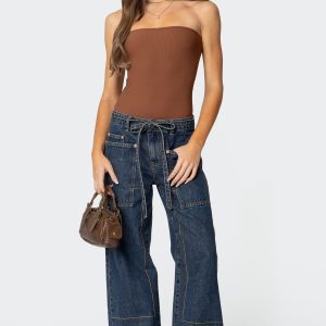 Funky Stitch Low Rise Jeans