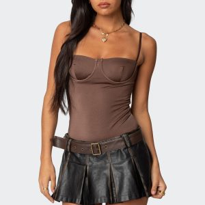 Laurel Shiny Cupped Bodysuit