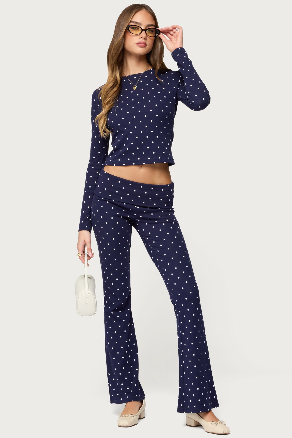 Daliya Polka Dot Long Sleeve Top - Image 2
