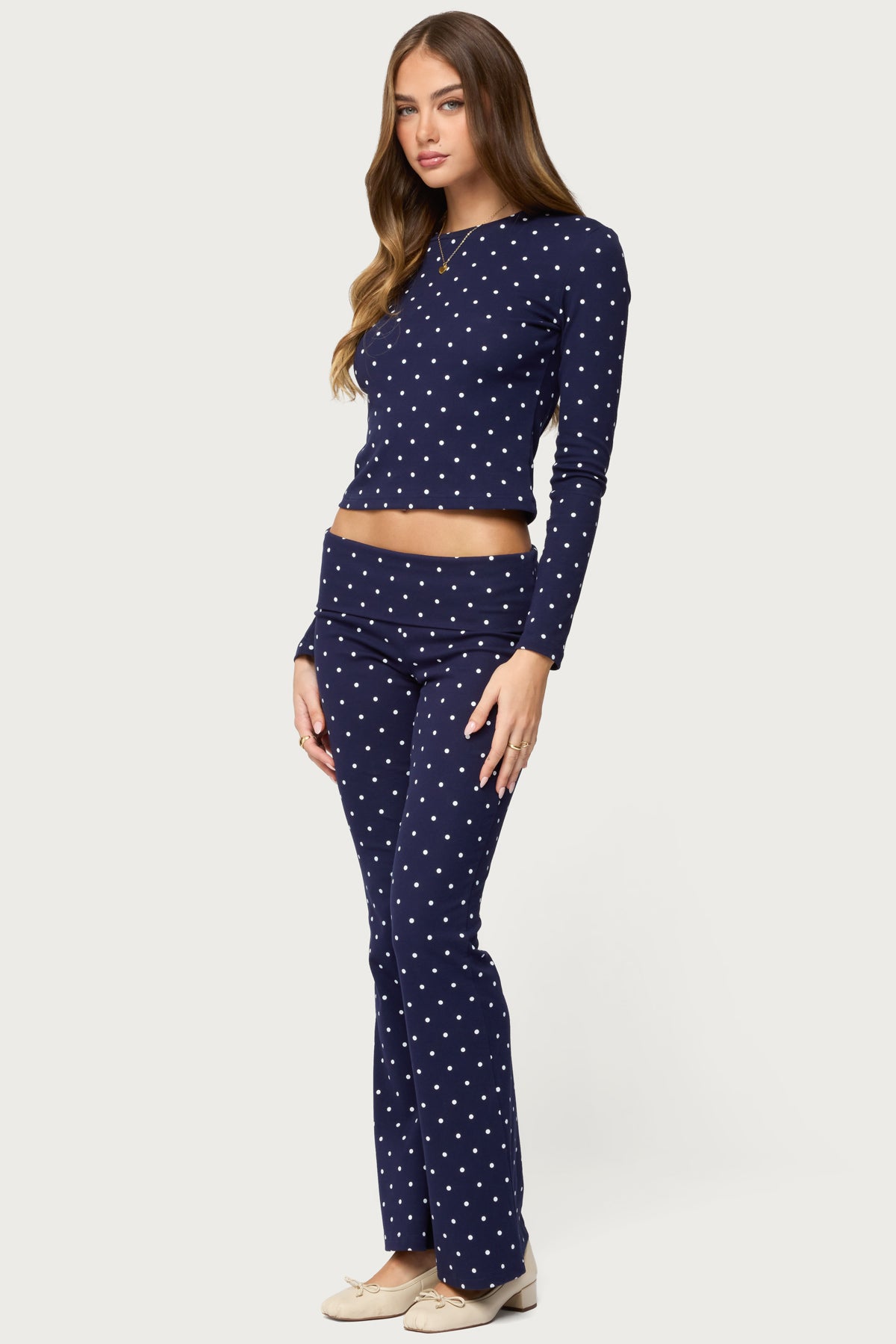 Daliya Polka Dot Long Sleeve Top - Image 4