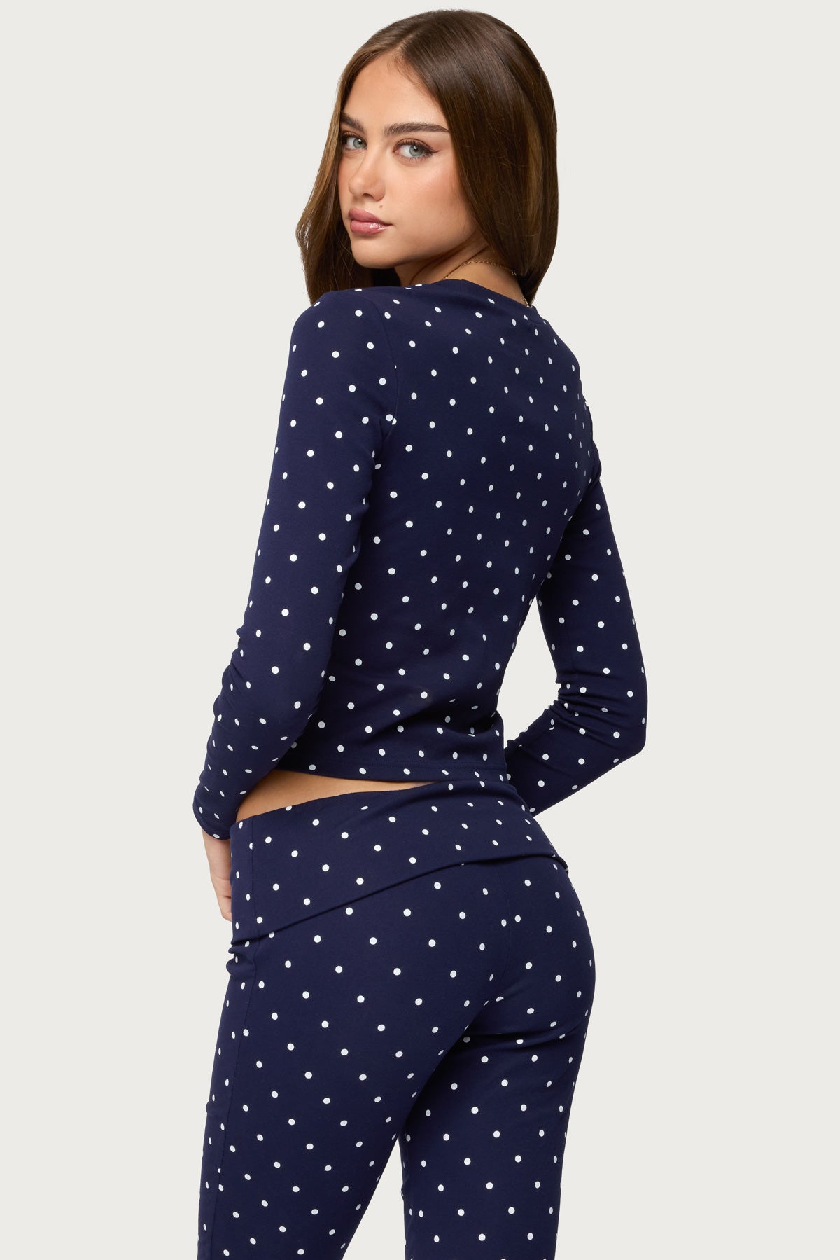 Daliya Polka Dot Long Sleeve Top - Image 5