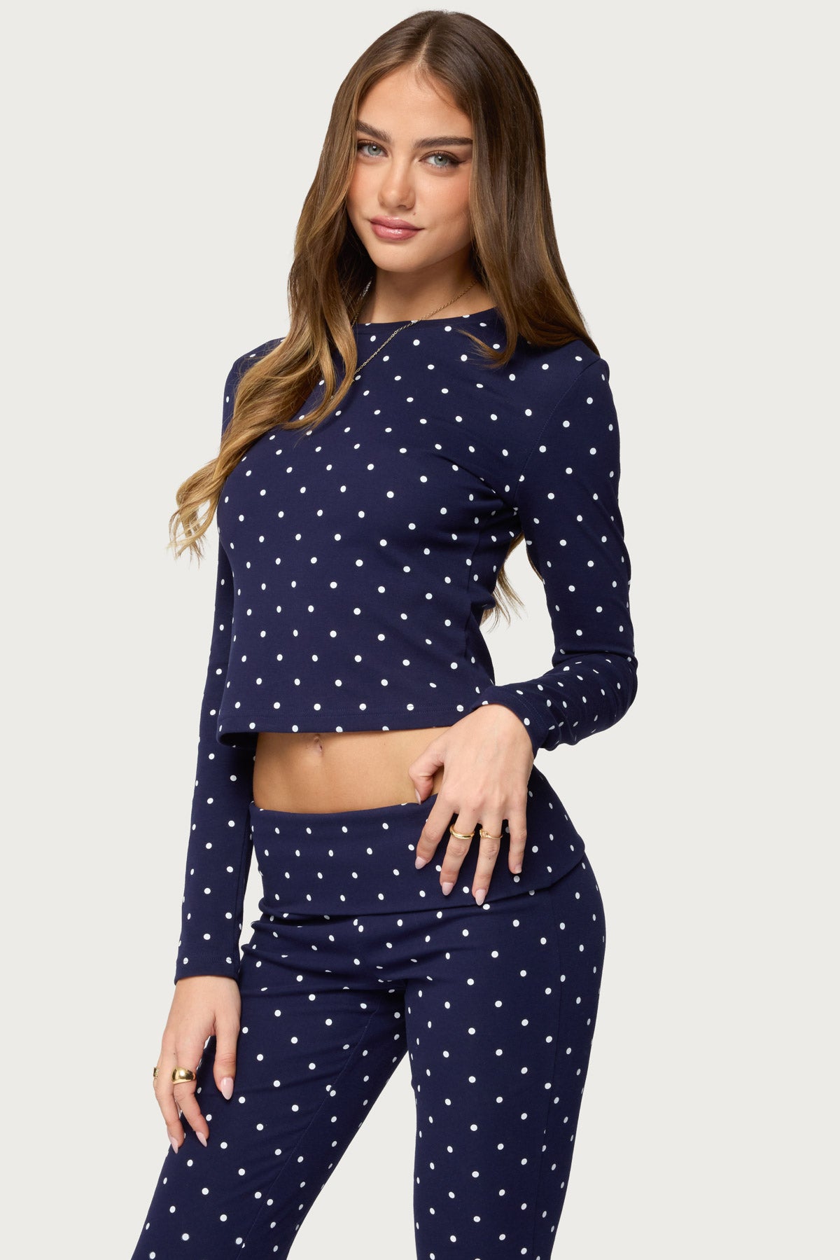 Daliya Polka Dot Long Sleeve Top - Image 3