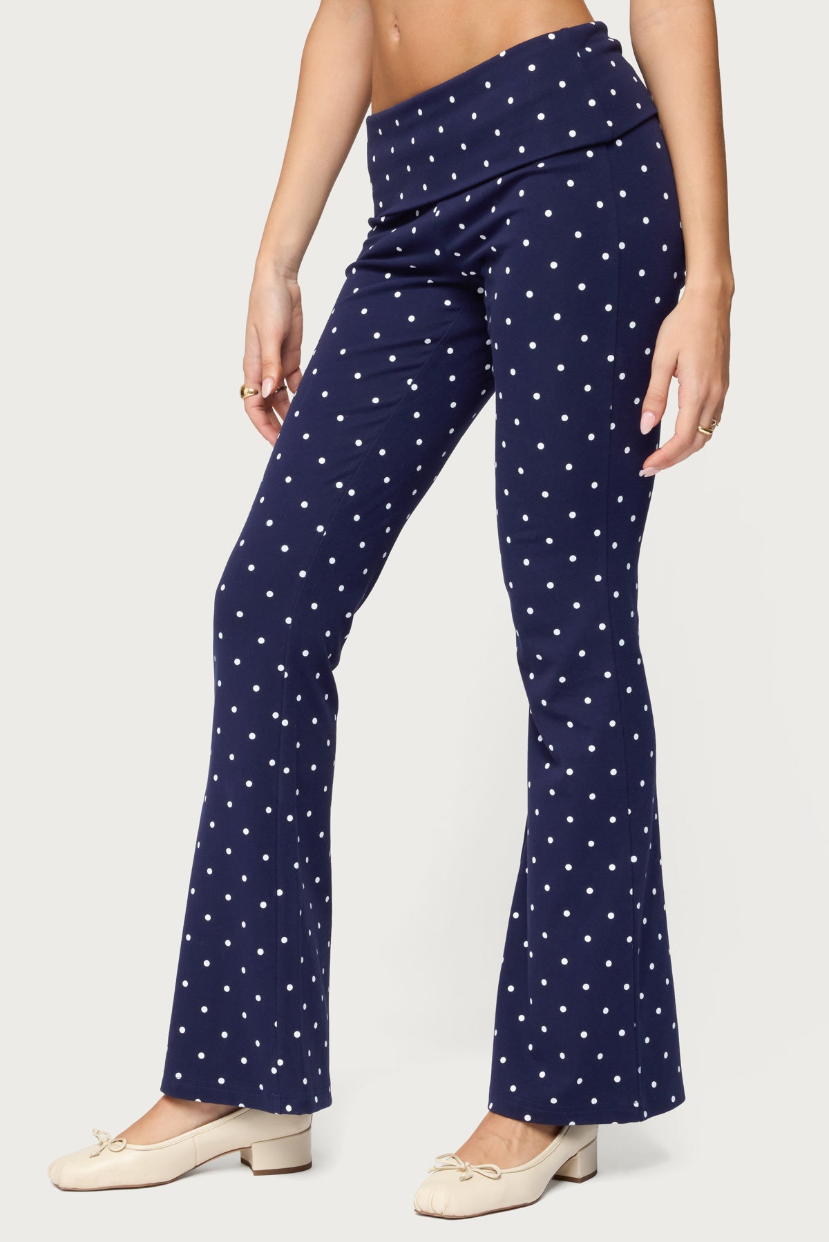 Daliya Polka Dot Fold Over Pants - Image 4