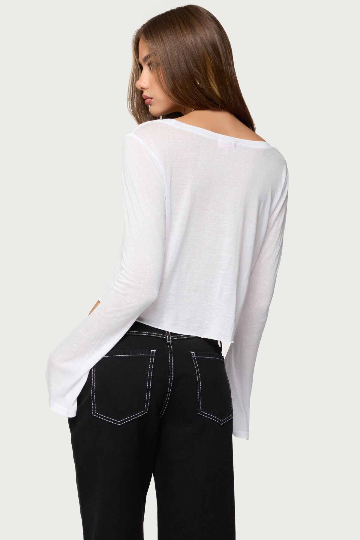 Catalena Long Sleeve Sheer Top - Image 4