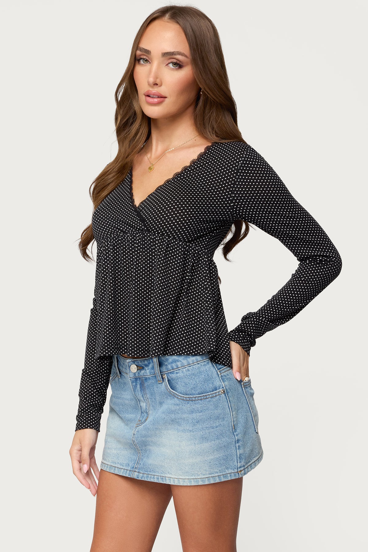 Kenzie Long Sleeve Babydoll Top - Image 3