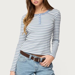 Roma Striped Henley Top