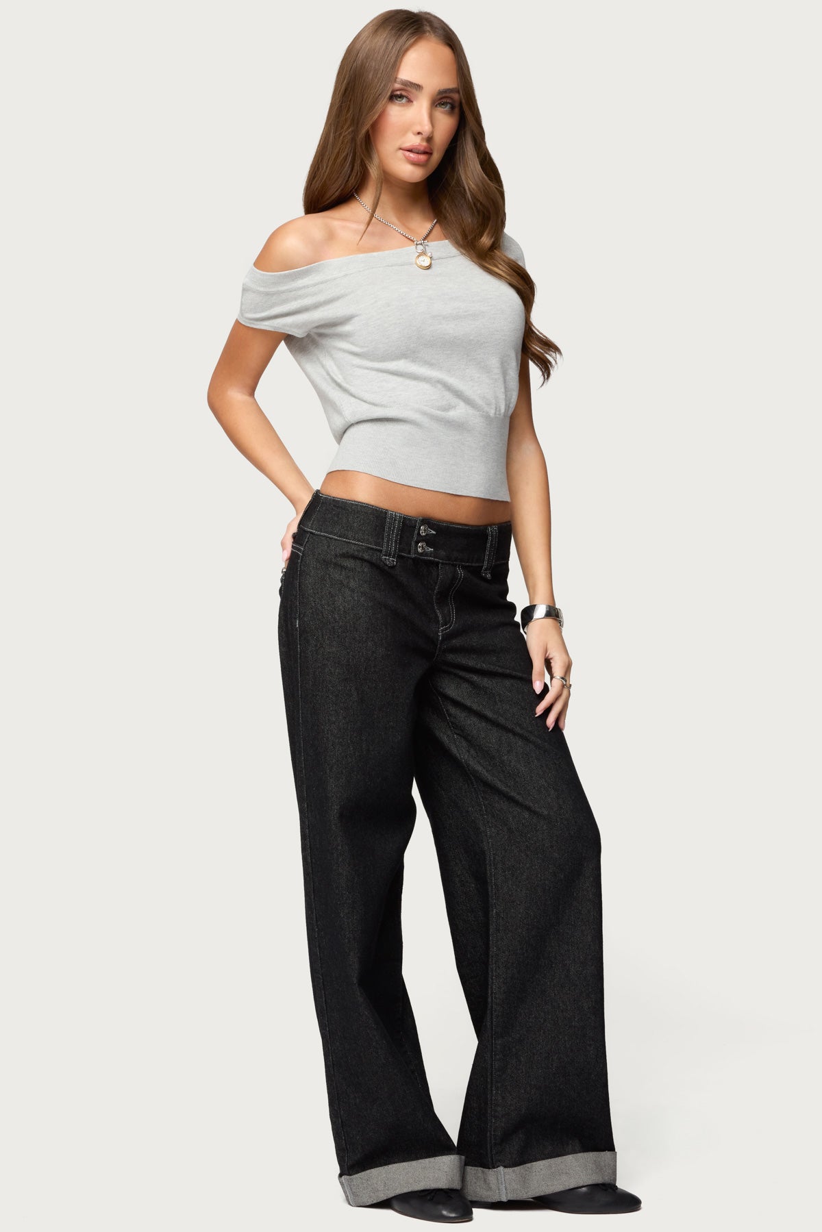 Michaela Off Shoulder Knit Top - Image 2