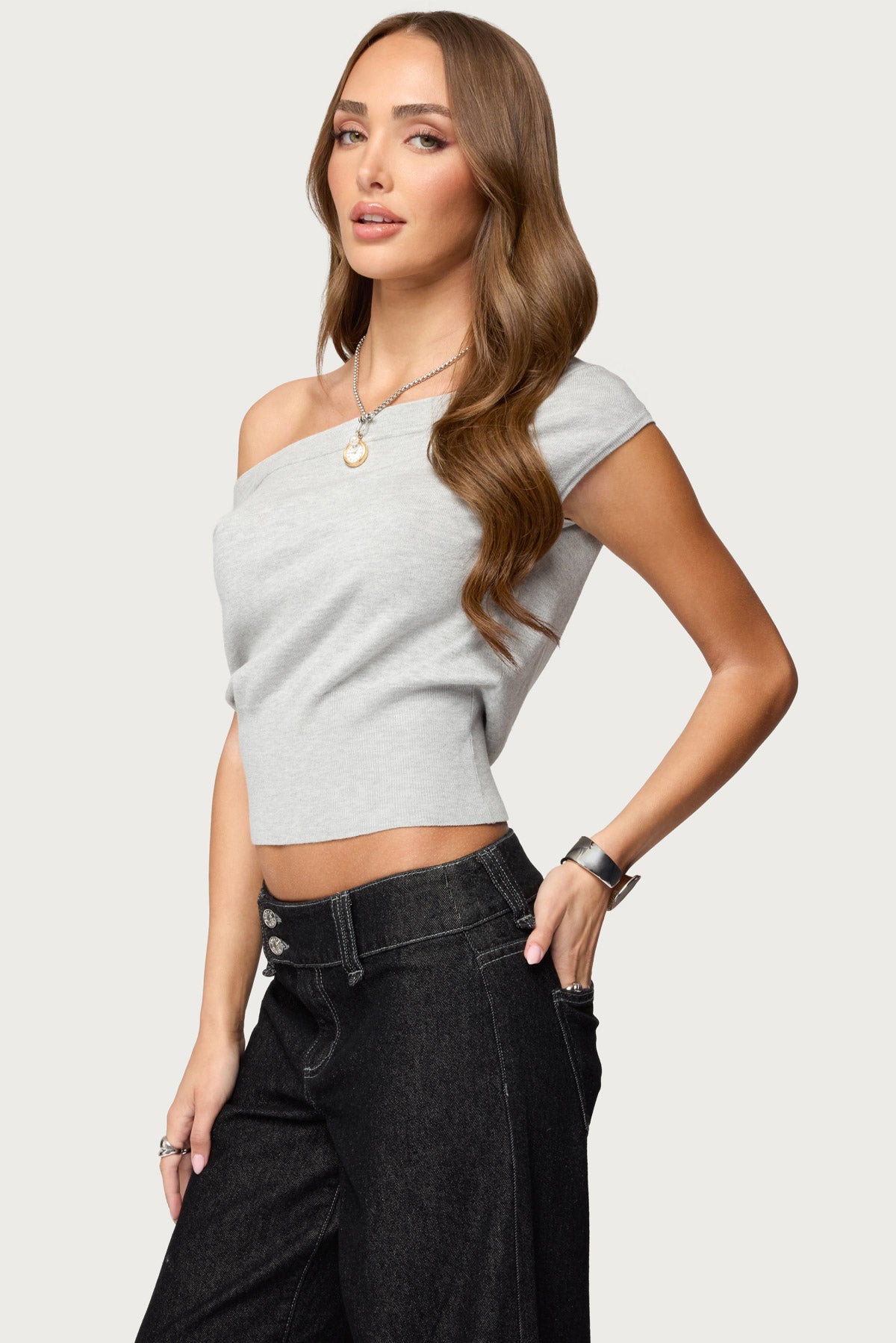 Michaela Off Shoulder Knit Top - Image 3