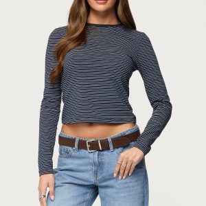 Brianna Striped Long Sleeve T Shirt