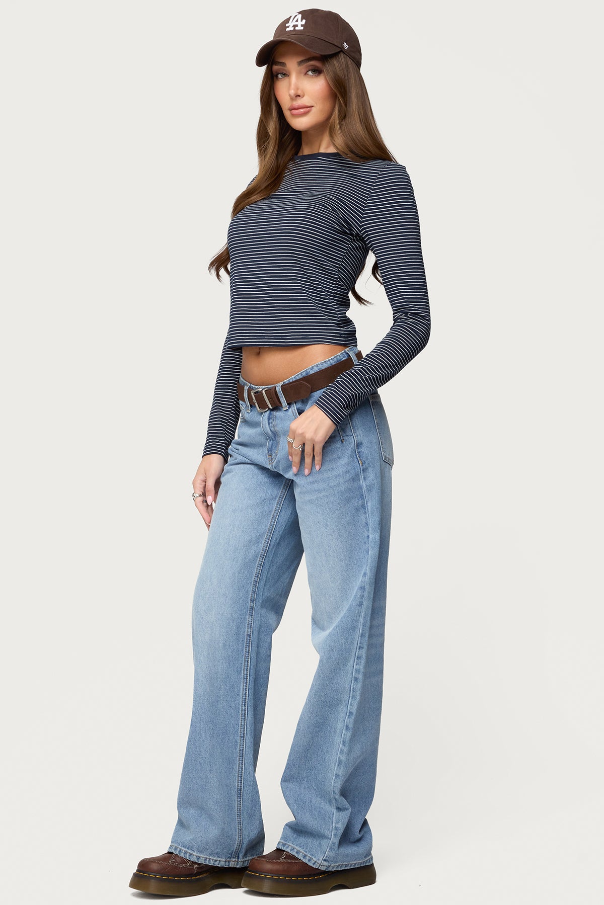 Brianna Striped Long Sleeve T Shirt - Image 4