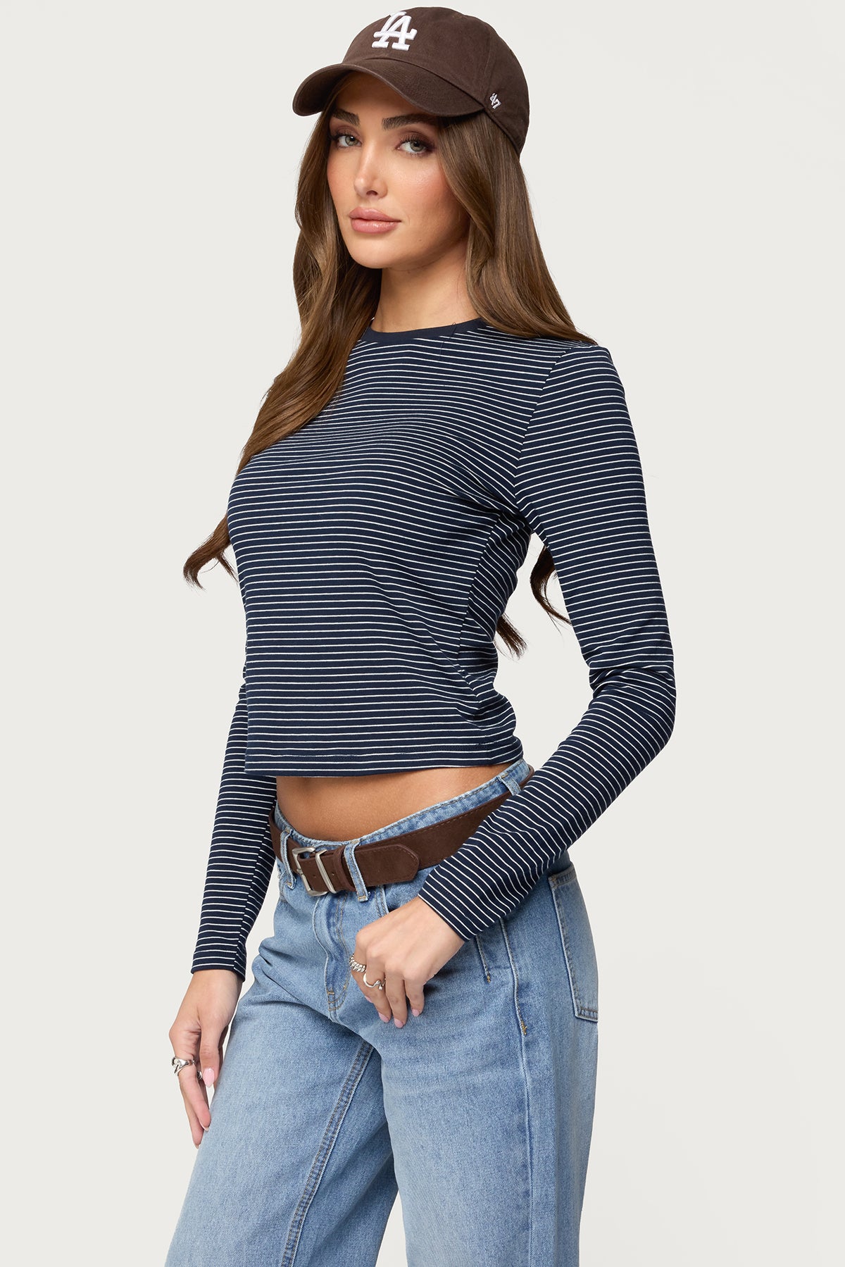 Brianna Striped Long Sleeve T Shirt - Image 3