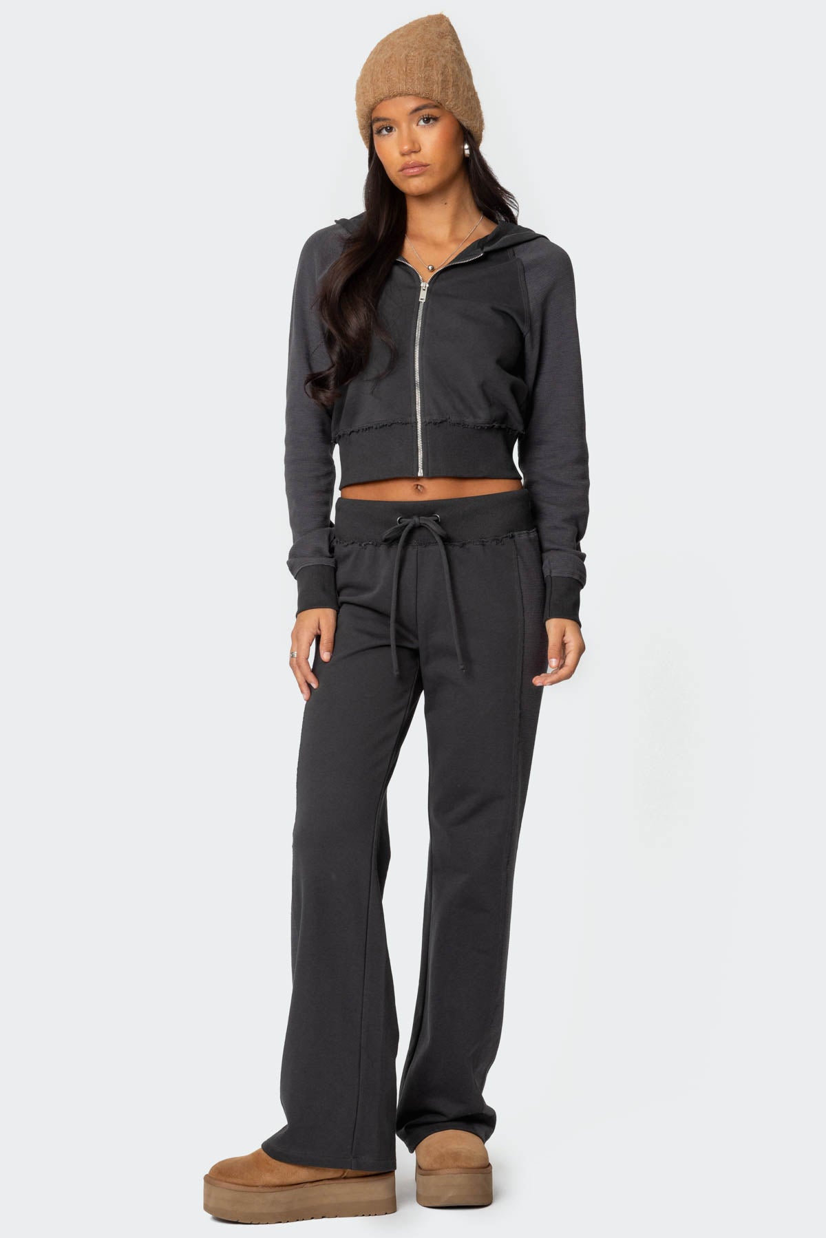 Chandler Waffle Zip Up Hoodie - Image 2