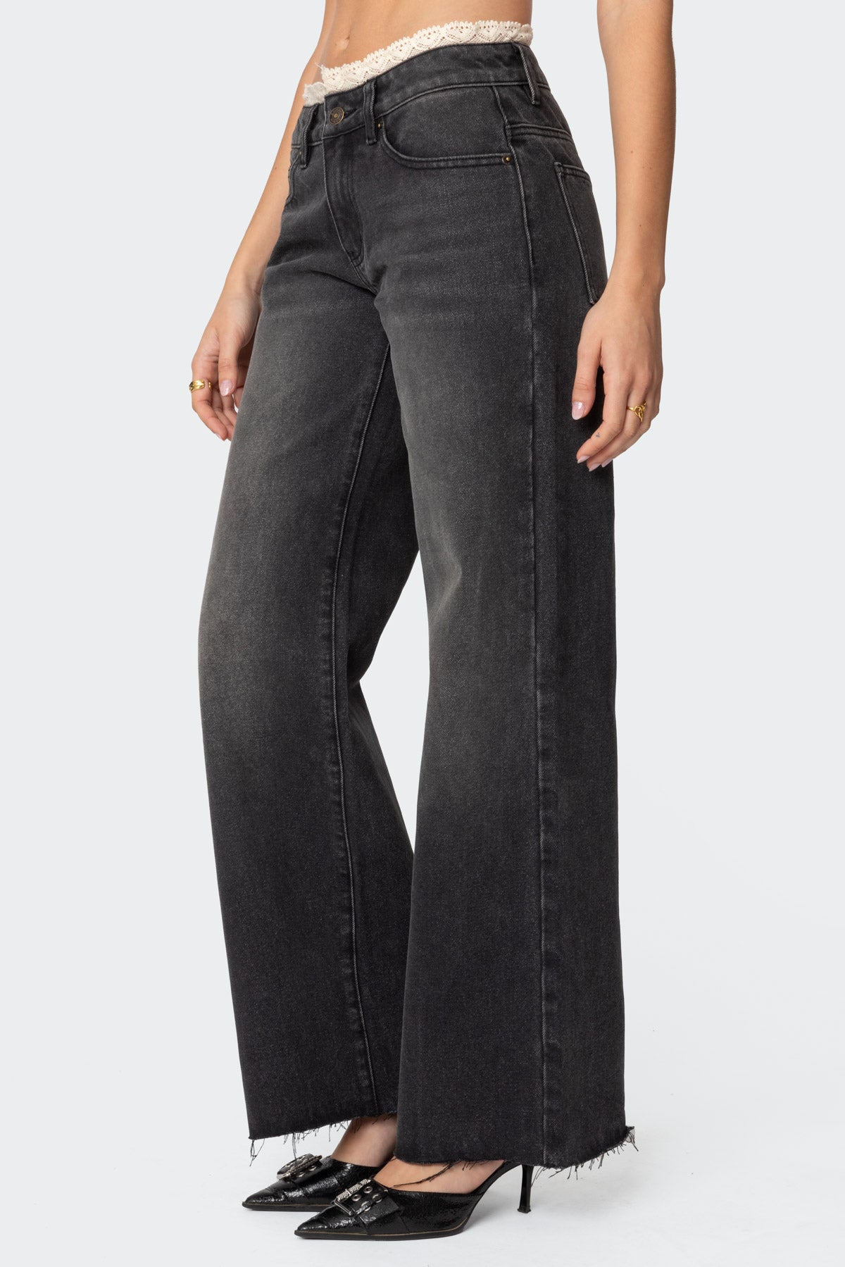 Karlie Lace Trim Jeans - Image 4