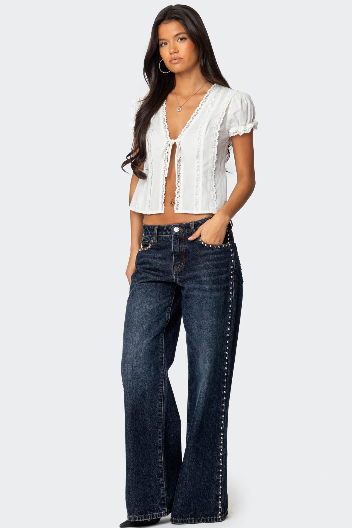 Stassie Studded Low Rise Jeans - Image 3
