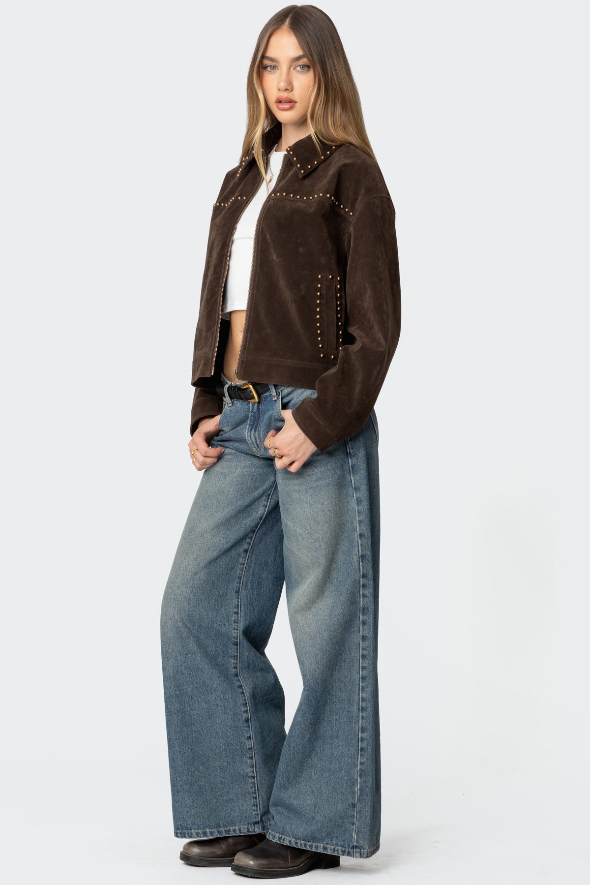 Memphis Studded Faux Suede Jacket - Image 4