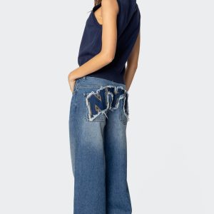 Nyc Washed Low Rise Jeans