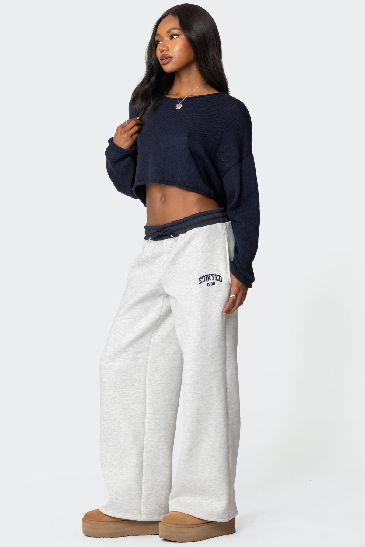 Edikted Contrast Embroidered Sweatpants - Image 3