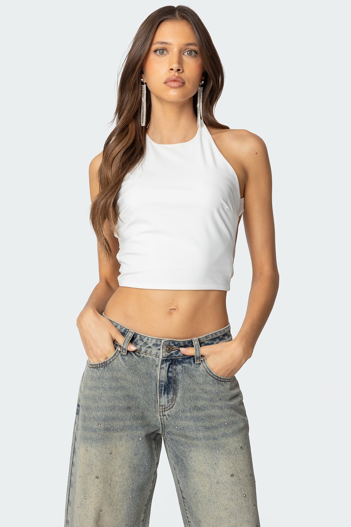 Caity Backless High Neck Top - Image 3