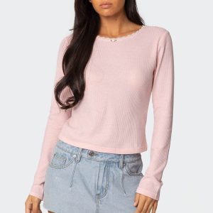 Rosemarie Lacey Waffle Top