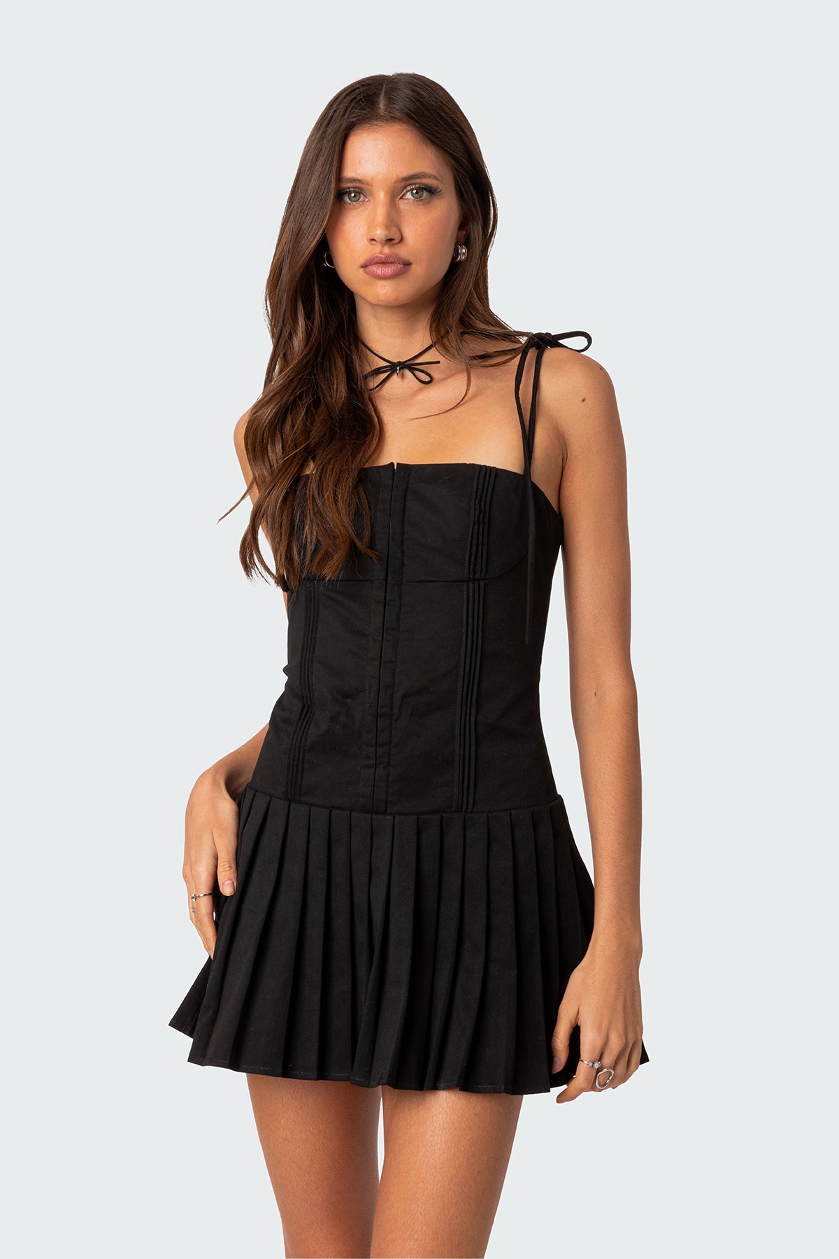 Perri Pleated Corset Mini Dress - Image 2