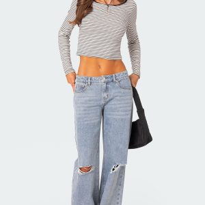 Debbie Distressed Low Rise Jeans
