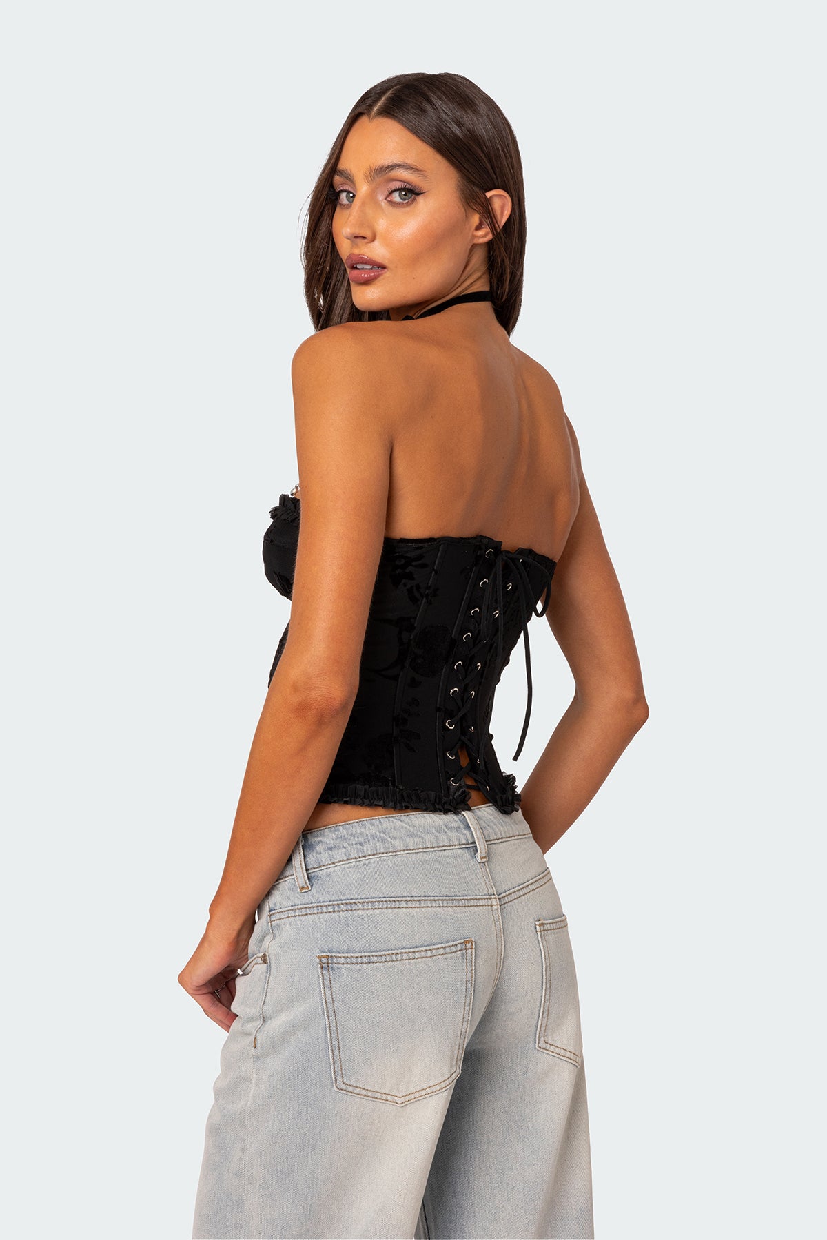 Marnie Velvet Embroidered Corset - Image 4
