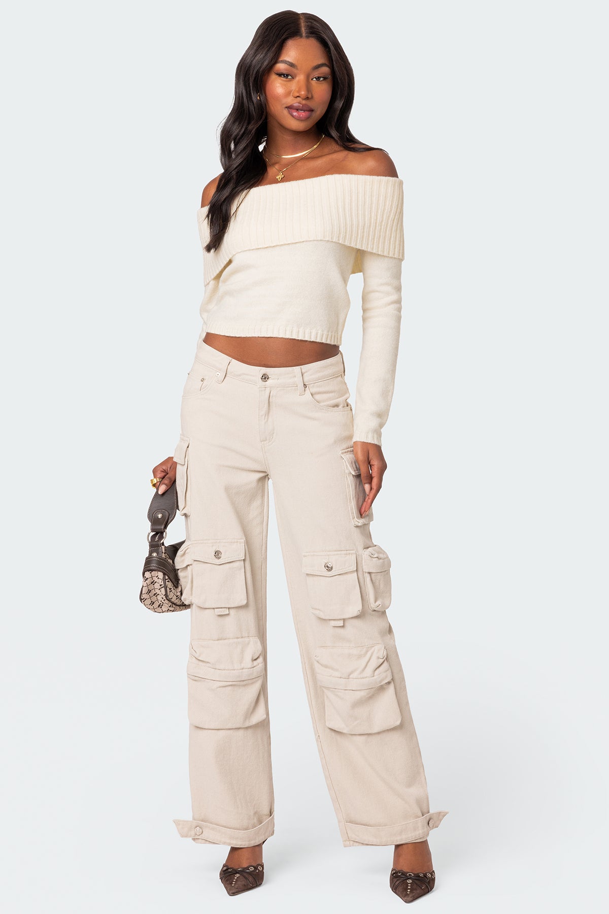 Tamara Fold Over Knit Top - Image 2