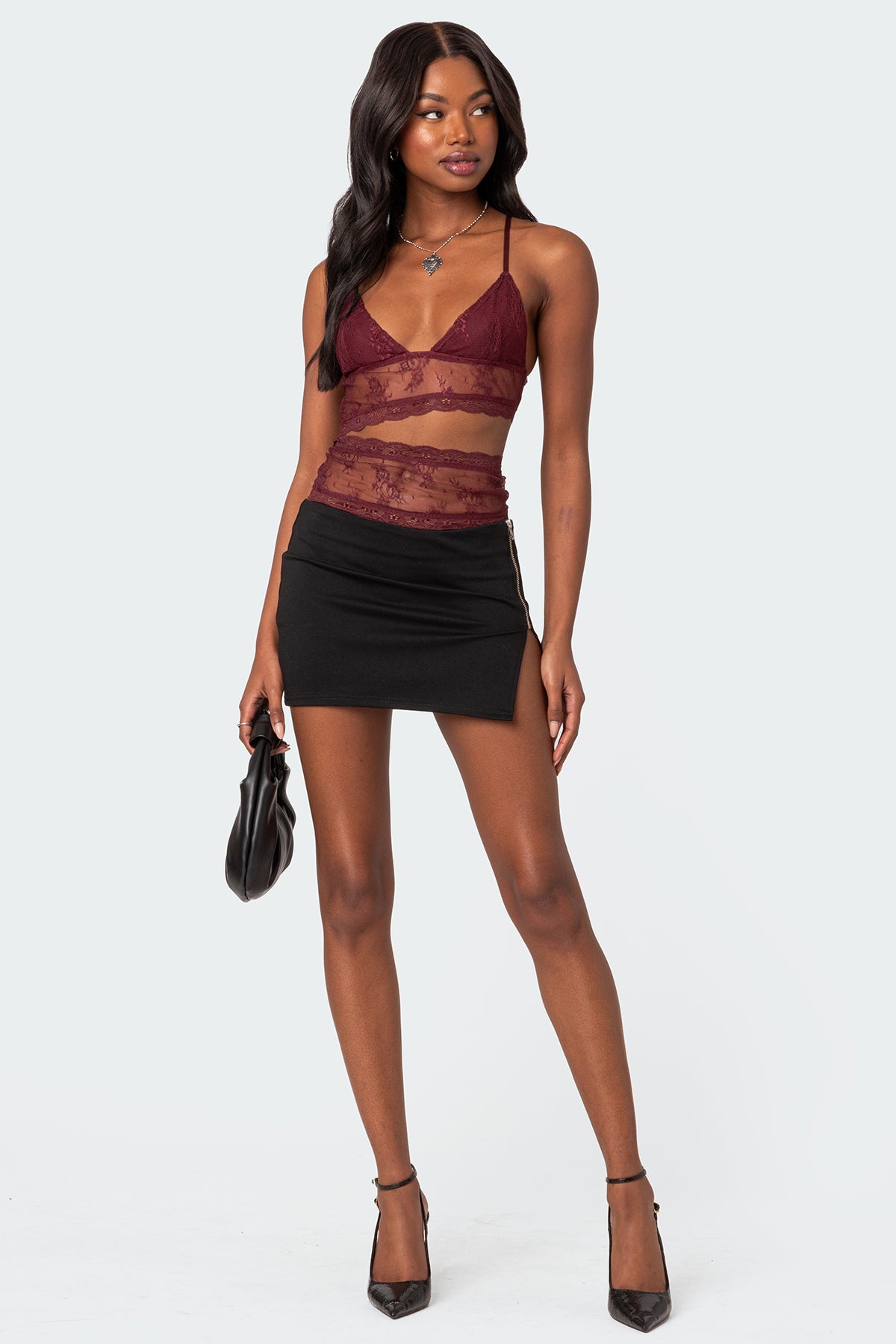 Spice Cut Out Sheer Lace Tank Top - Image 2