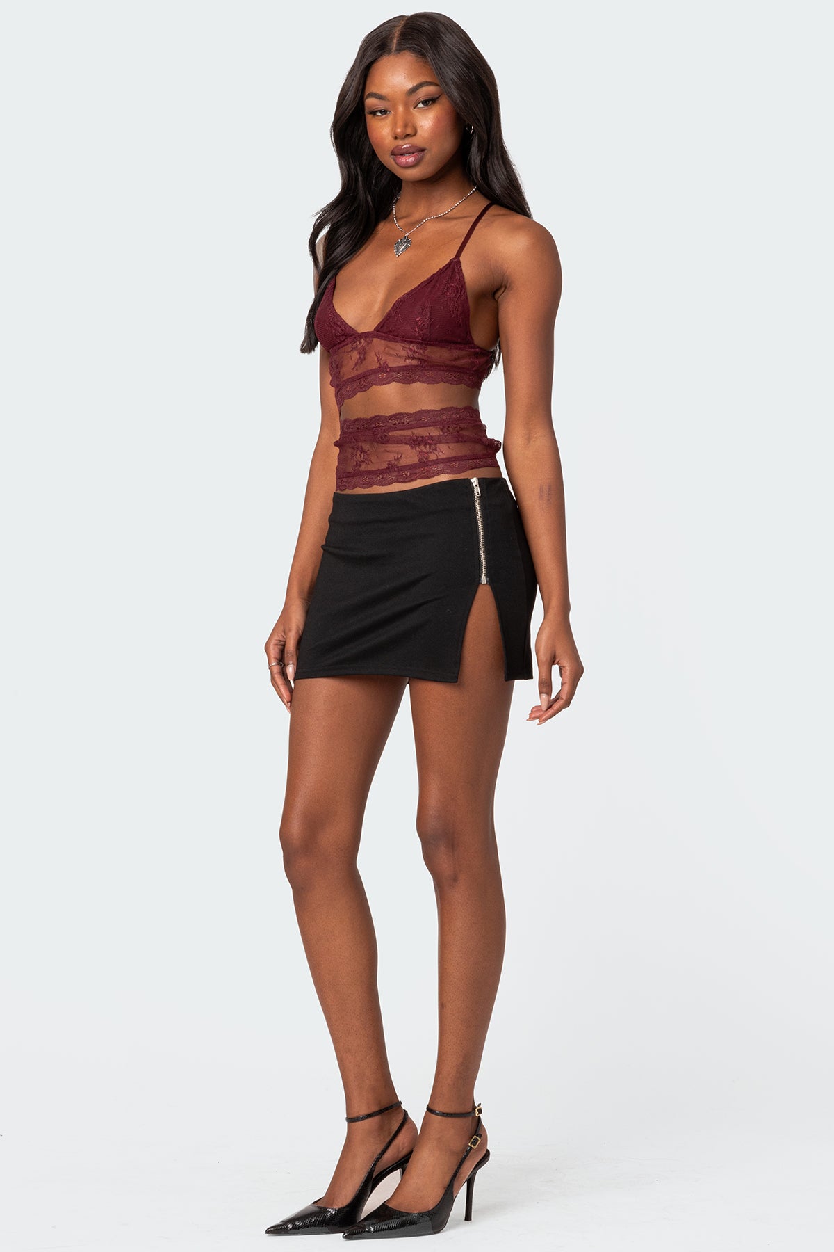 Spice Cut Out Sheer Lace Tank Top - Image 5