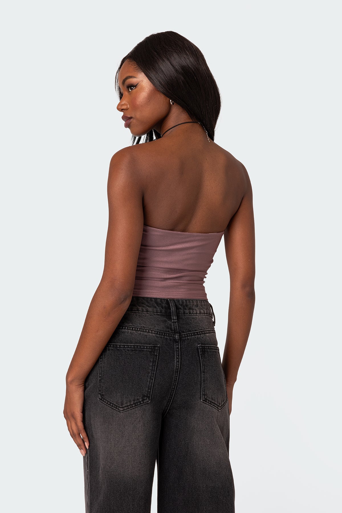 Maxeen Shiny Gathered Tube Top - Image 4