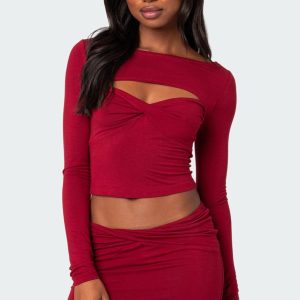 Lara Cut Out Twist Front Top