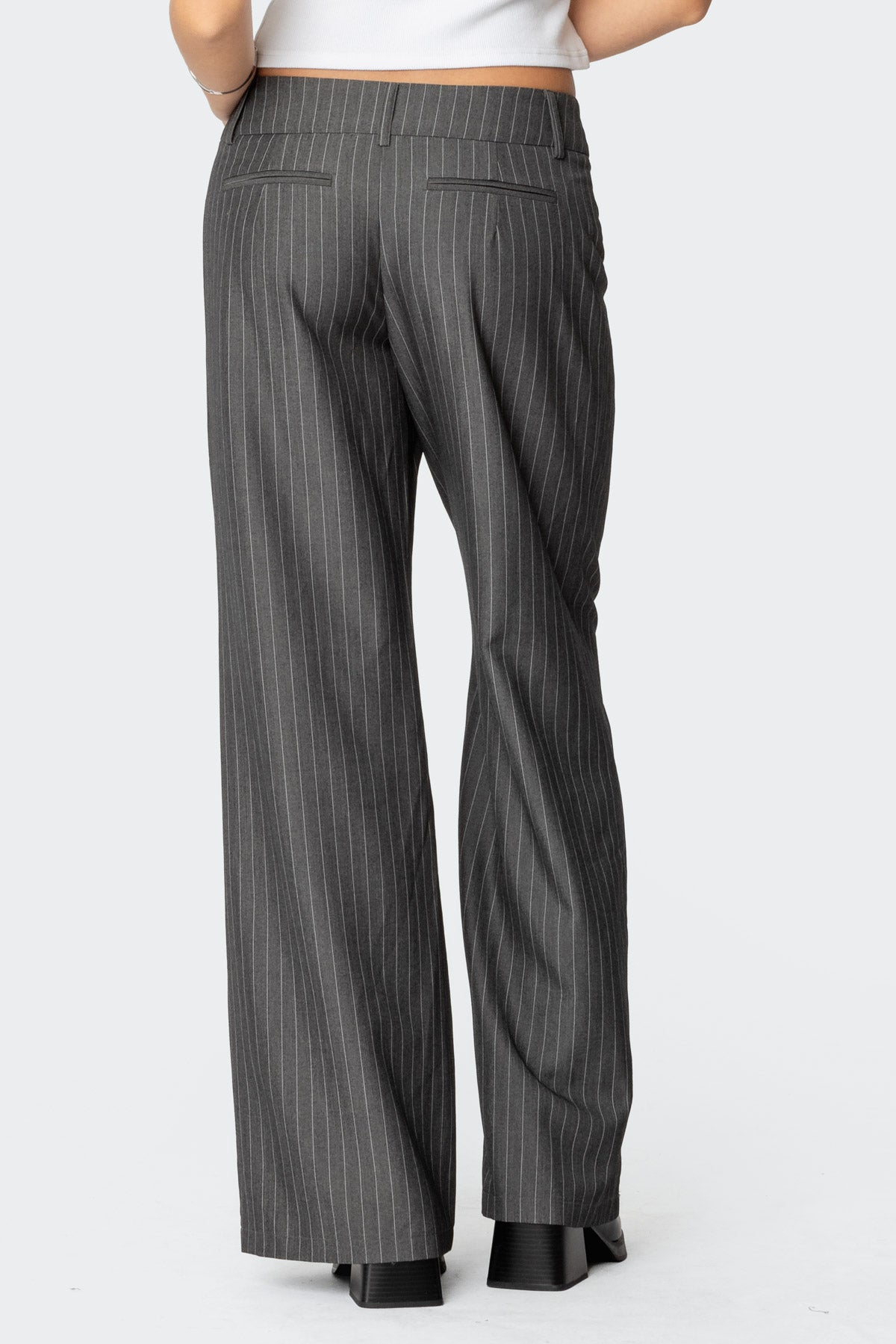 Mayla Wide Leg Pinstripe Trousers - Image 5