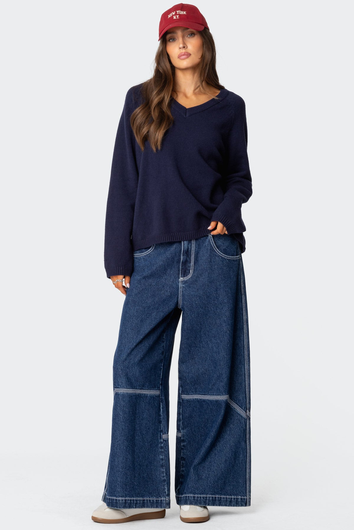 Martha Oversized V Neck Sweater - Image 2