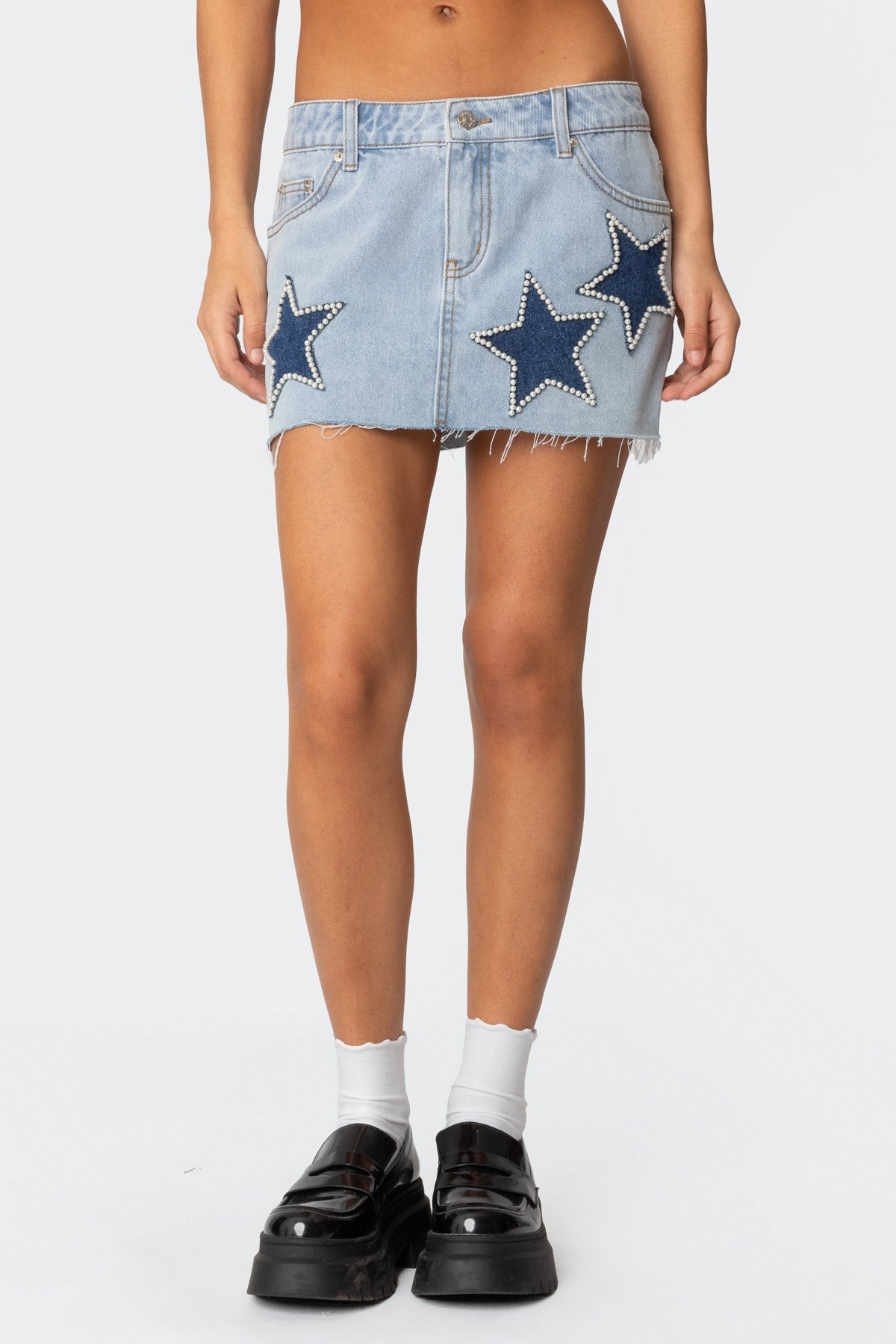 Shining Star Denim Mini Skirt - Image 2