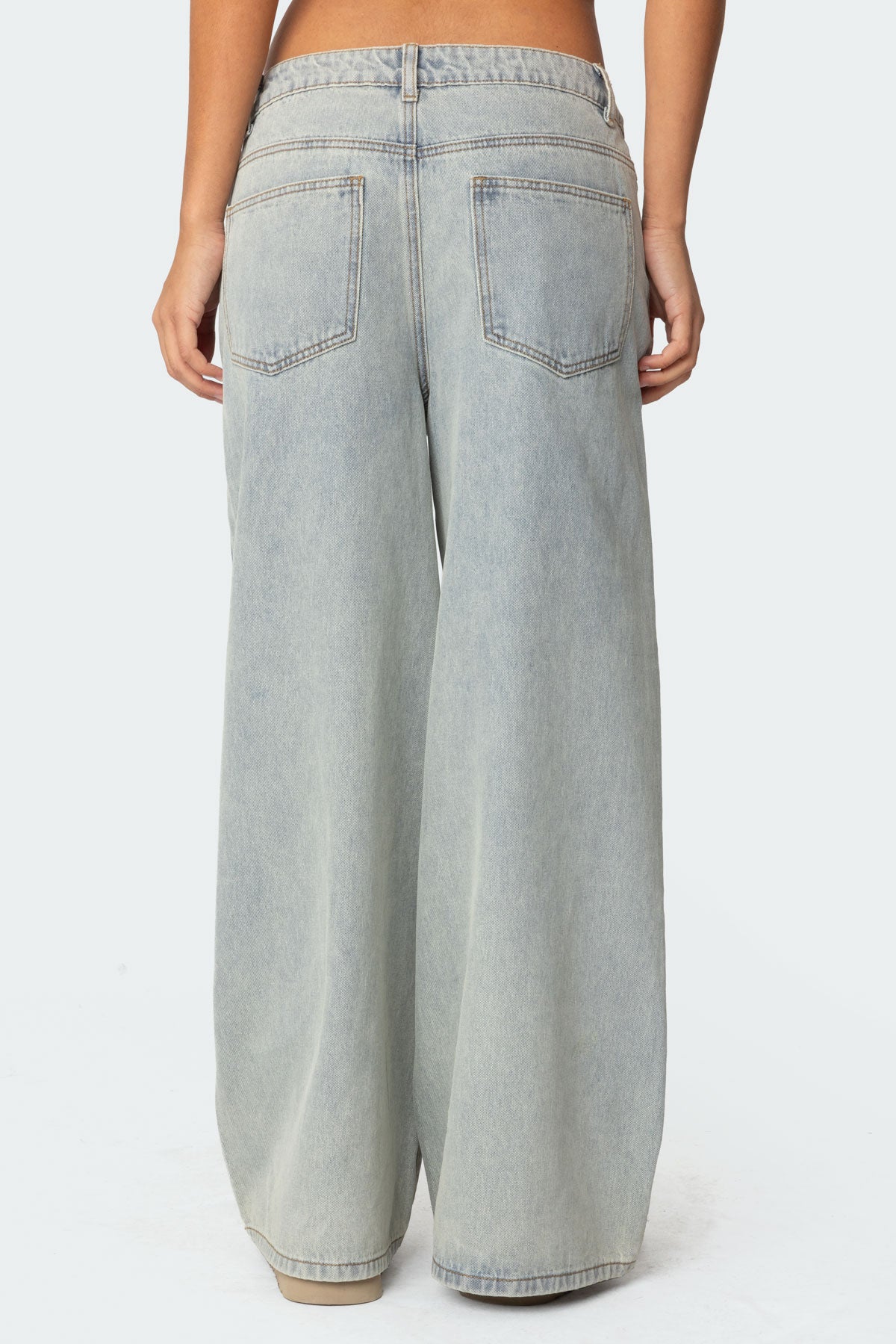 Side Stripe Washed Low Rise Jeans - Image 5