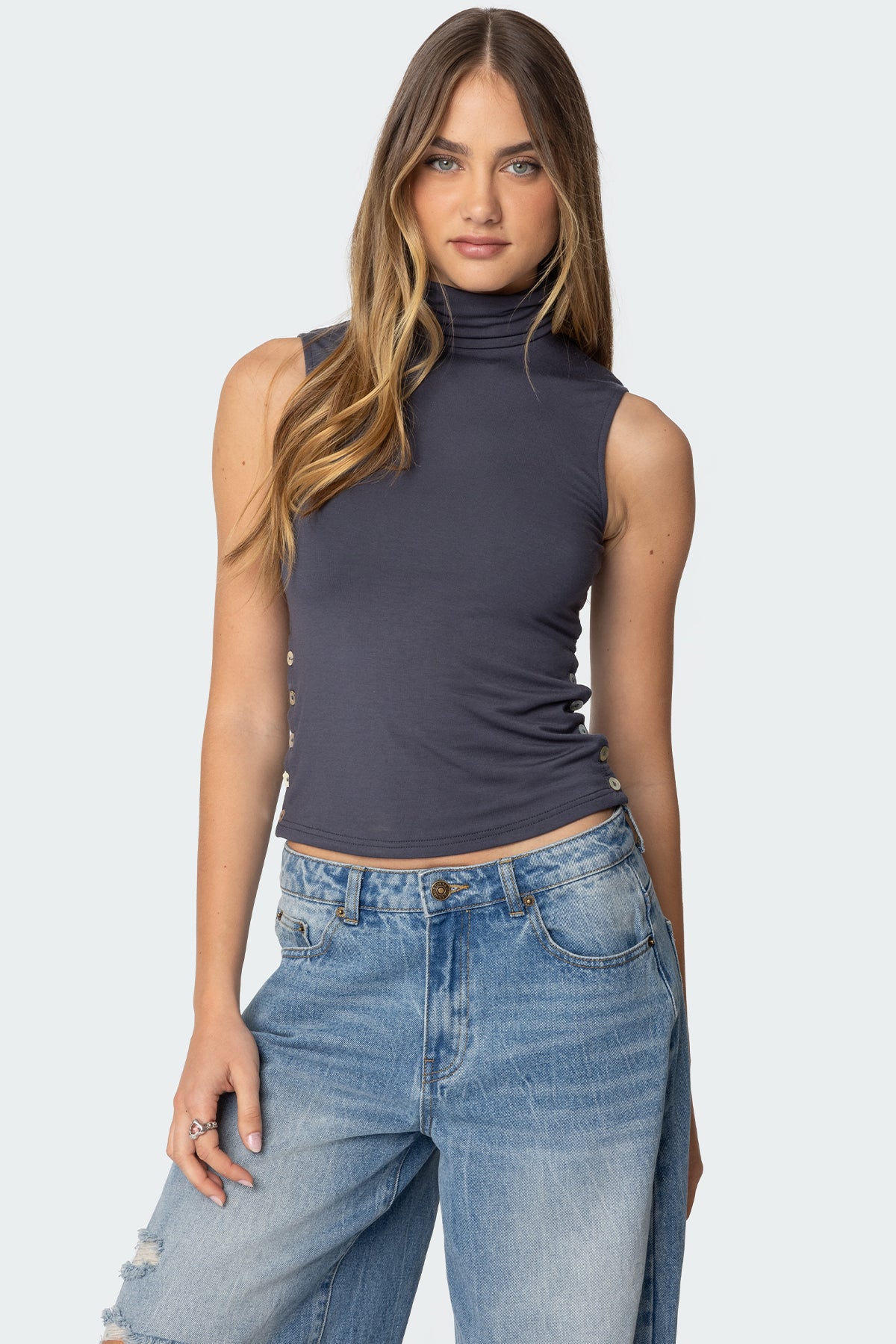 Coral Turtle Neck Top - Image 3