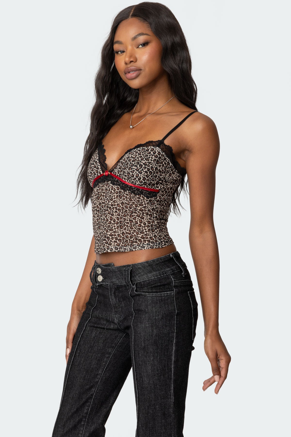 Lacey Leopard Mesh Tank Top - Image 3