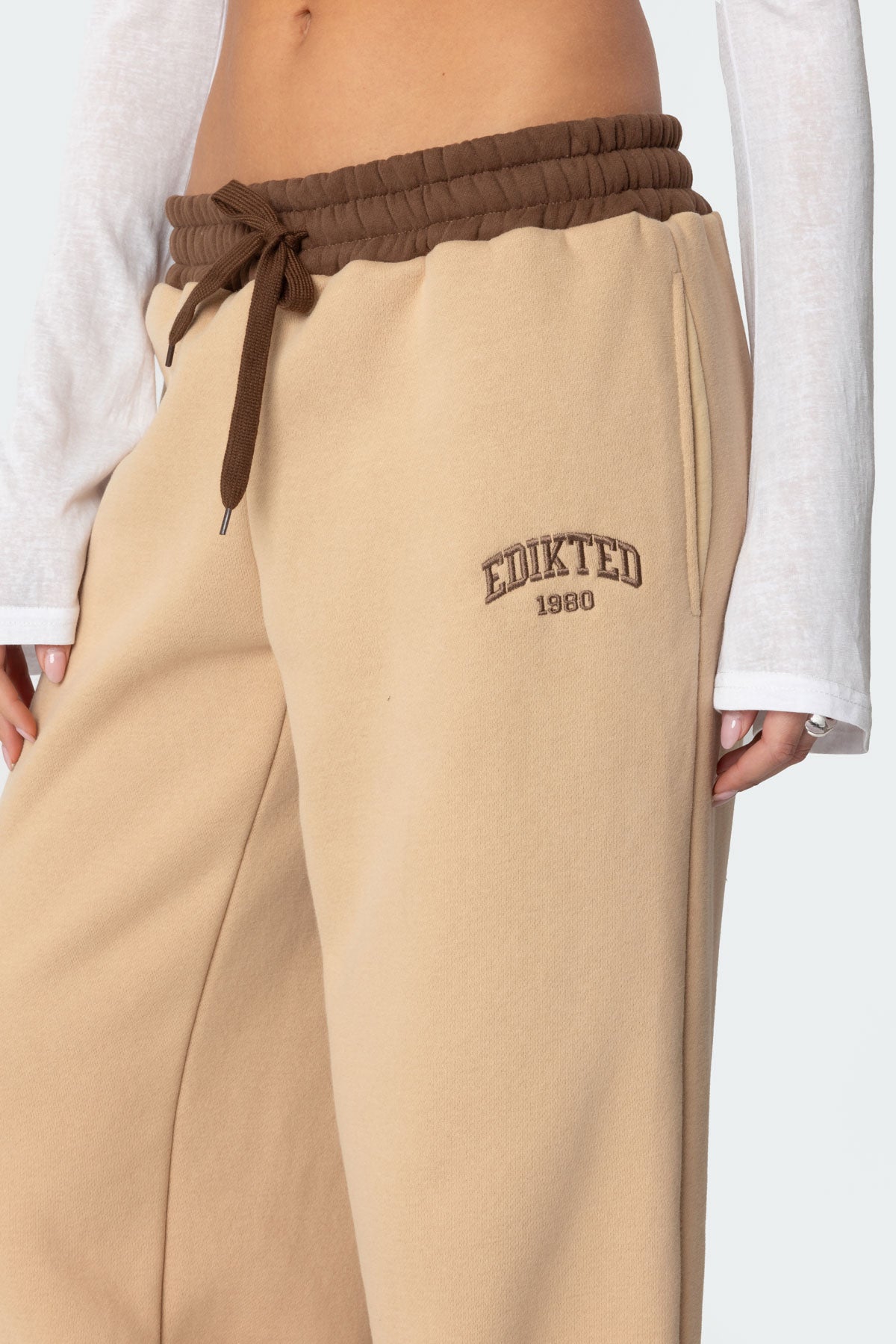 Edikted Contrast Embroidered Sweatpants - Image 3