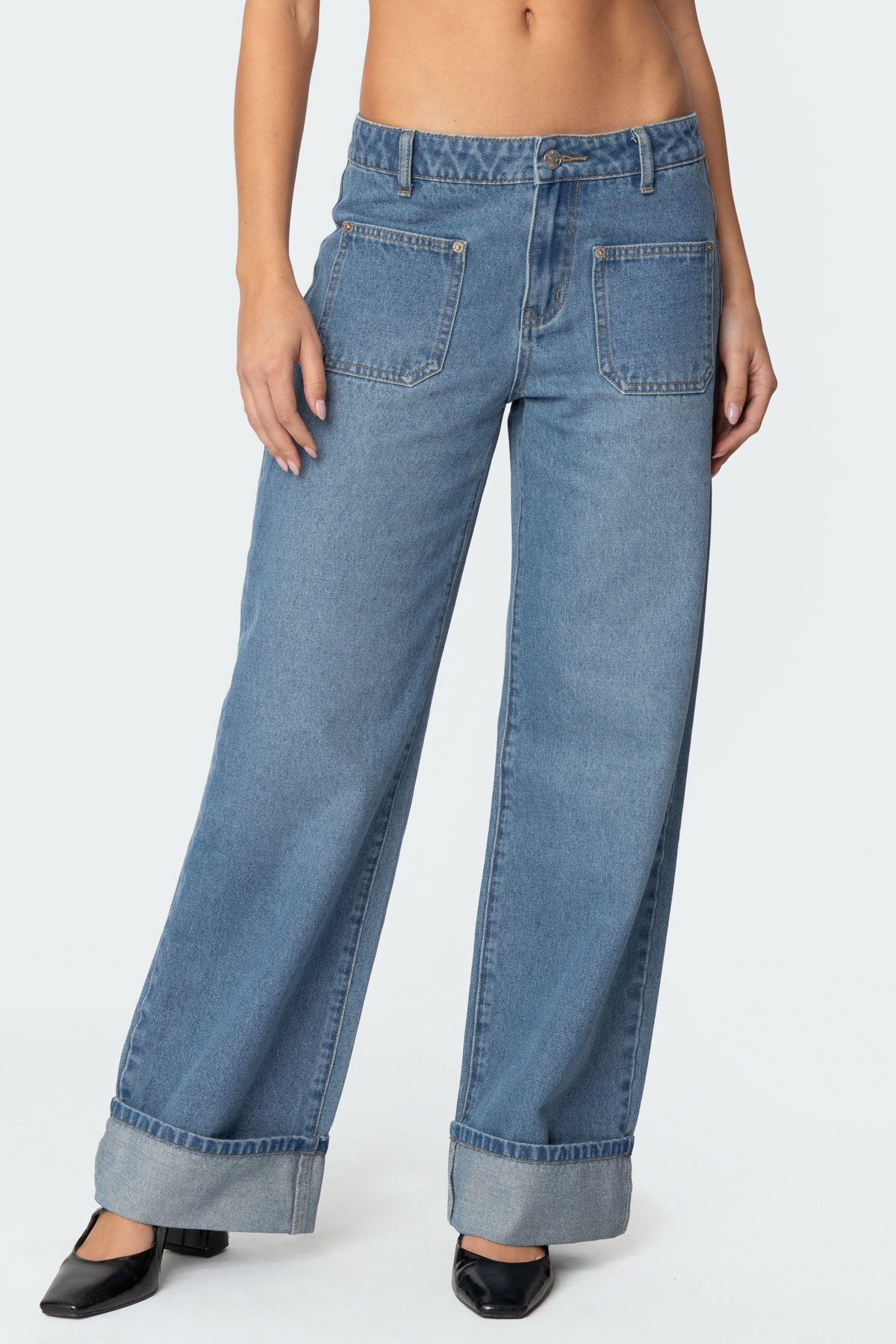 Madi Cuffed Low Rise Jeans - Image 2