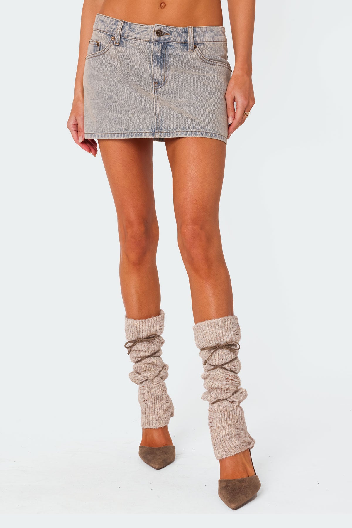 Vintage Washed Denim Mini Skirt - Image 2